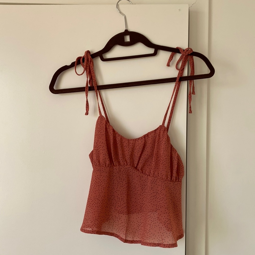 S polka dot cropped tank top